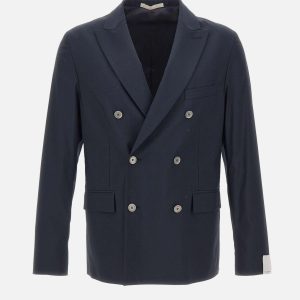 Giacca doppiopetto in misto cotone