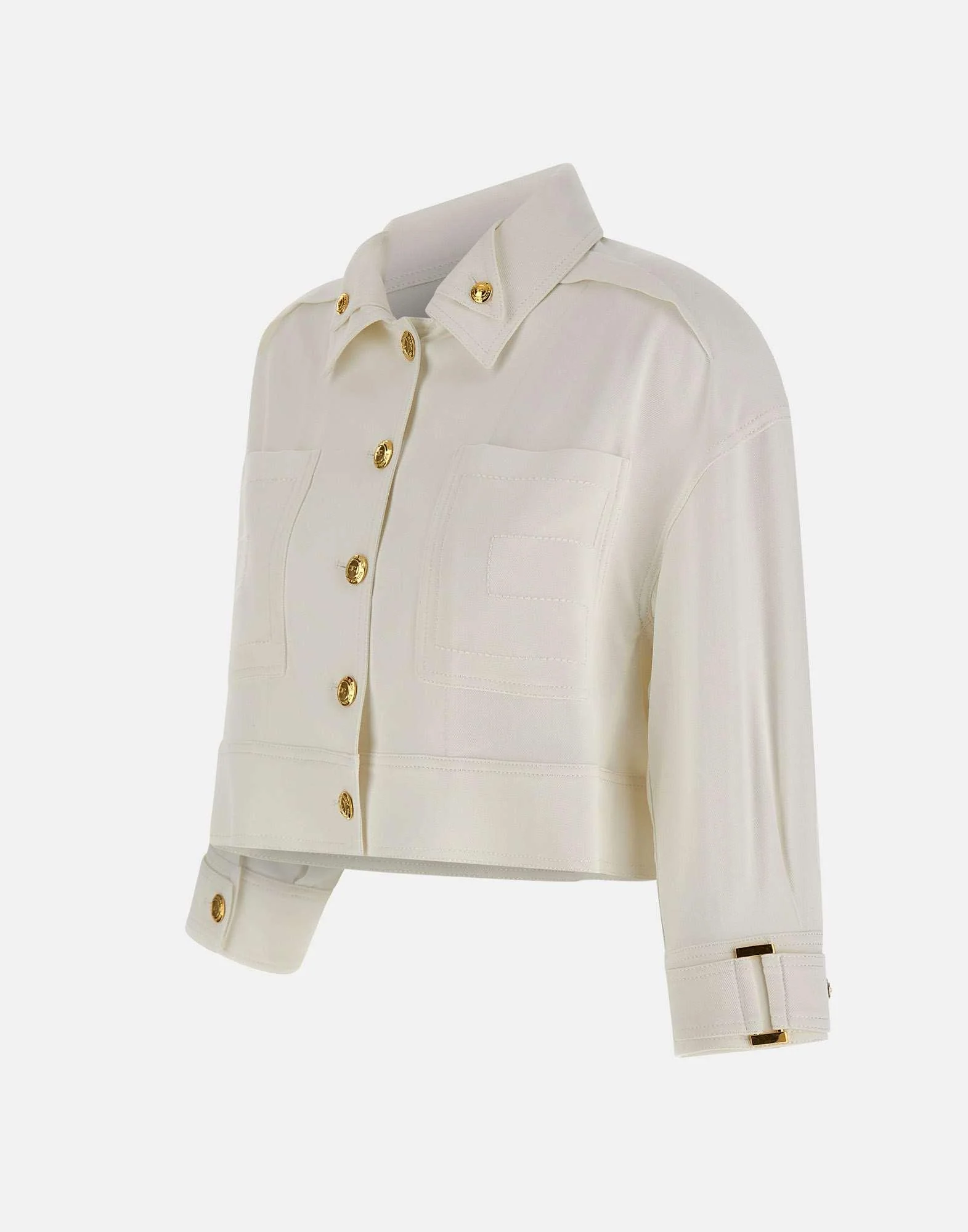 Caban in gabardina con bottoni gioiello - immagine 3