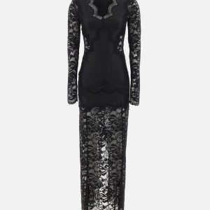 Abito lungo in pizzo