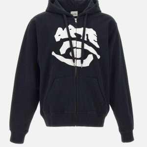 "Eye front zip hoodie"