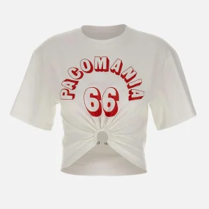 T-shirt perforante in cotone stampato