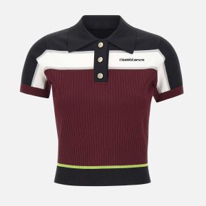 Polo a righe in viscosa