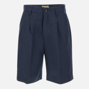 Shorts in misto lyocell e lino