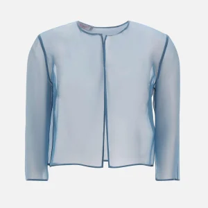 Giacca crop in organza di seta