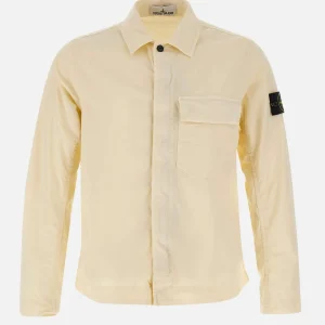 Overshirt in twill di cotone stretch