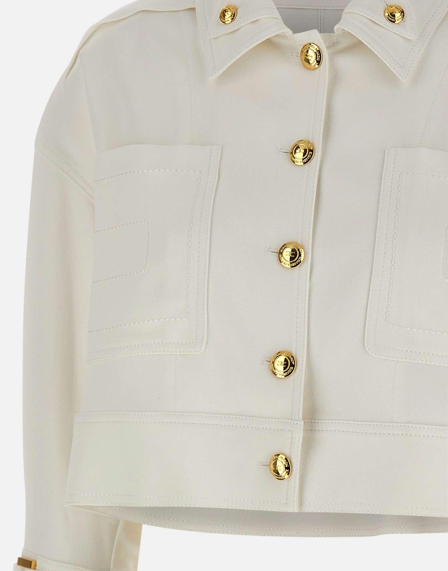 Caban in gabardina con bottoni gioiello - immagine 5