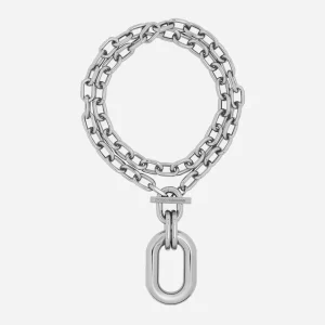 Collana  in ottone finitura argento