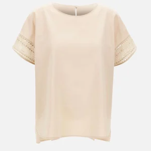 Blusa con maniche ricamate