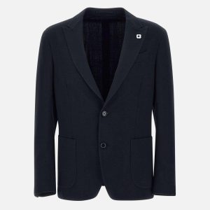 Blazer in lana e cotone