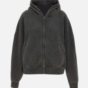 Felpa over con cappuccio e zip