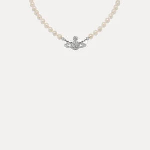 "Mini Bas Relief Pearl Choker"