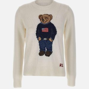 Maglia "Polo Bear" in cotone e lino