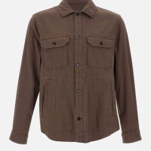 Camicia Safari in misto cotone e lino