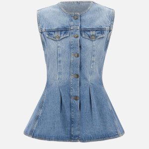Top in denim svasato