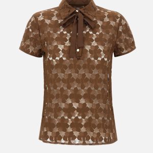 Polo in pizzo floreale