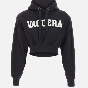 Felpa crop con cappuccio