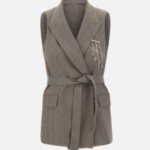 Gilet chevron con cintura