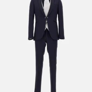 Completo tre pezzi cerimonia in misto viscosa e fresco lana