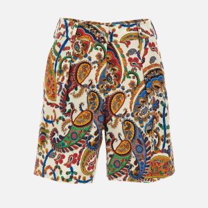Shorts con stampa paisley floreale