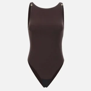 Body in jersey crêpe con dettagli logo