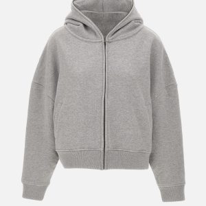 Felpa over con cappuccio e zip