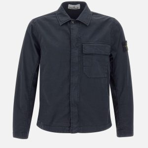 Overshirt in twill di cotone stretch