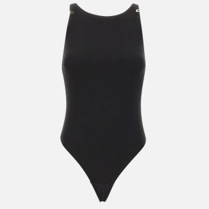 Body in jersey crêpe con dettagli logo