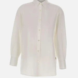 Camicia "Boyfriend" in misto cotone e lino