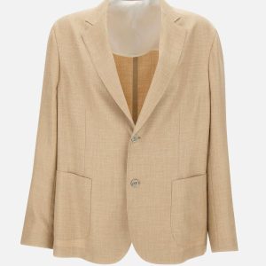 Blazer in lana, seta e lino
