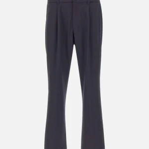 Pantaloni elasticizzati in misto lana