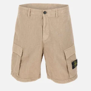 Bermuda in nylon Panama dall'aspetto naturale