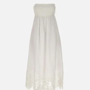 Abito bustier in tela di lino