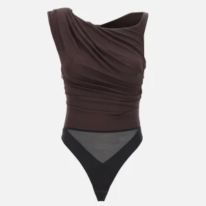 Body in jersey con spalla gioiello