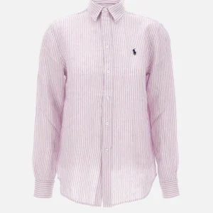 Camicia over in lino a righe