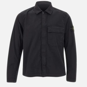 Overshirt in twill di cotone stretch