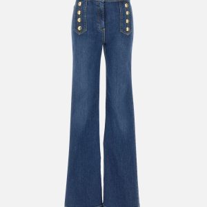 Jeans a palazzo con bottoni