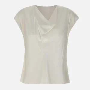 Camicetta in seta con scollo a cappuccio